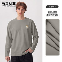 马克华菲 200G重磅纯棉长袖T恤衫男士