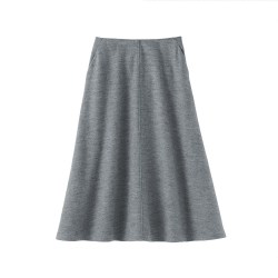 无印良品 MUJI 女式羊毛混针织宽摆裙长半身裙女裙子女装秋冬新品
