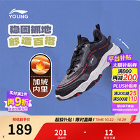 李宁 YKCV268 减震回弹加绒 黑色 36码 儿童运动鞋