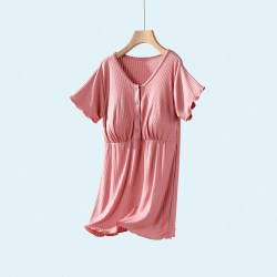 若恬 哺乳上衣短袖春夏季薄款半袖孕妇睡衣单件产后喂奶t恤外出穿夏装