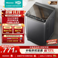 海信 全自动波轮洗衣机12KG大容量 除毛升级一级能效活水洗WT120N3S家电补贴 京东自营