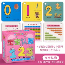 丹妮奇特 宝宝学数字卡片1到100幼儿园儿童启蒙教具认知识字早教玩具2一3岁