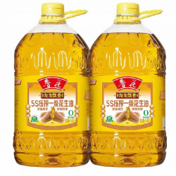 鲁花 淘淘飘香花生油6.08L*2桶压榨食用油厨房