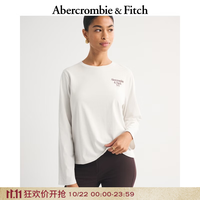 Abercrombie & Fitch 美式复古时尚LOGO舒适纯棉长袖T恤上衣26秋女装