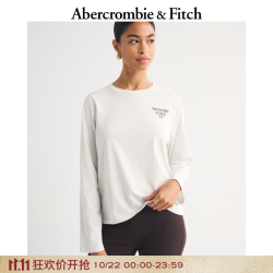Abercrombie & Fitch 美式复古时尚LOGO舒适纯棉长袖T恤上衣26秋女装