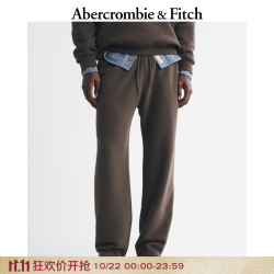 Abercrombie & Fitch 经典小麋鹿图案美式直筒抓绒运动卫裤长裤26秋冬男装