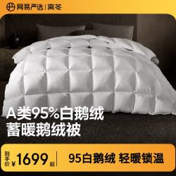 网易严选 A类100支控温95%白鹅绒被芯静音保暖羽绒被子冬被  150*200cm