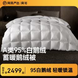 网易严选 A类100支控温95%白鹅绒被芯静音保暖羽绒被子冬被  200*230cm