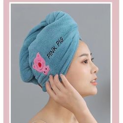 魅洁 干发帽超强吸水速干加厚擦头发毛巾女士洗澡包头巾卡通可爱洋气 2条装