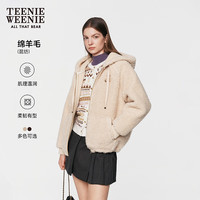 TEENIE WEENIE 仿羊羔毛连帽卫衣 米色 M