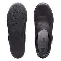 Clarks 女士 Sillian Bella一脚蹬平底休闲鞋 简约舒适 Black 38 (7.5 US)