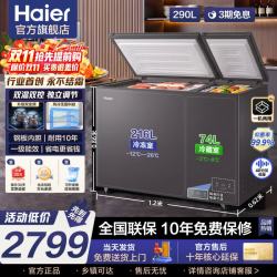 海尔 双温冰柜家用小冰柜小型冷柜商用大容量冷藏冷冻两用冷冻柜一级能效