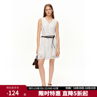 独束 女装蕾丝V领背心连衣裙春季修身显瘦无袖A字裙 栀子白 2XL （尺码：4）