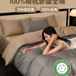 纺王 10A抗菌100%新疆棉床品4件套 200*230cm
