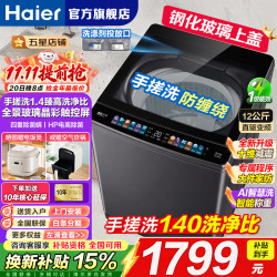 海尔 波轮洗衣机12公斤大容量直驱变频升级手搓洗3.0防缠绕家用全自动除菌螨精华洗 羽绒洗
