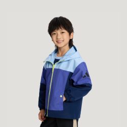 阿迪达斯 男童拒水宽松休闲梭织连帽夹克外套儿童秋季adidas阿迪达斯轻运动