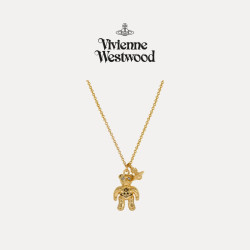Vivienne Westwood 西太后RUBY泰迪小熊金色项链