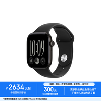 苹果 Watch Series 12 智能手表 42mm 蜂窝版 黑色铝金属表壳 黑色运动型表带 S/M