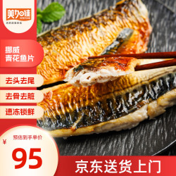 美加佳 挪威青花鱼片净重2斤（内分2袋装）鲭鱼片 去头去尾去脏去骨 挪威青花鱼片2斤 去脏去骨
