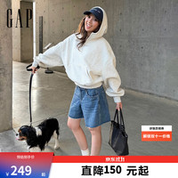 Gap 2SS623041 半拉链连帽卫衣 混纺白色 XS