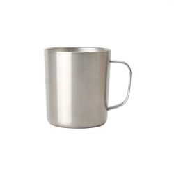 無印良品 MUJI 不锈钢 双层马克杯 办公杯子学生水杯茶杯咖啡杯 银色L 510ml