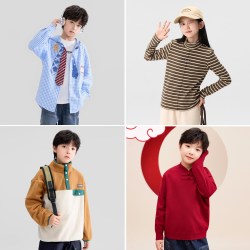 左西 男童毛衣儿童裤子秋冬季打底衫卫衣外套 卡其橘ZYW264061 110 cm