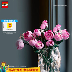 乐高 LEGO）积木10374 心动的信号同款粉玫瑰花束男女孩玩具生日礼物赠礼袋