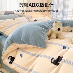 无印良品 被套 A类牛奶绒冬季加厚加绒 浪漫花香 150*200cm
