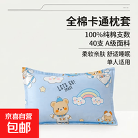 纯棉100%枕套全棉枕头套家用48*74单只装儿童卡通枕套 花色随机 48*74cm