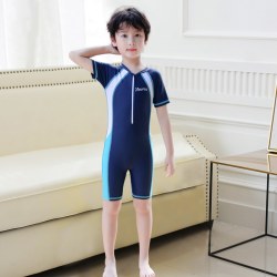 佑游 儿童泳衣男女童防晒长袖连体小童宝宝游泳衣裤中大童女孩速干泳装