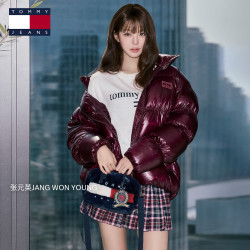TOMMY JEANS 【张元英同款】26秋冬新款女装羊毛混纺复古提花圆领针织衫