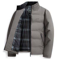 罗蒙 秋冬季立领棉衣外套中年男士休闲加厚保暖棉服上衣爸爸装棉袄