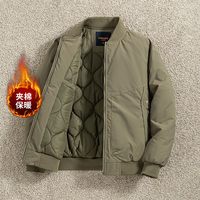 移动端：罗蒙 夹棉加厚秋冬棒球领棉衣保暖棉服男士拉链口袋飞行员夹克外套