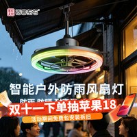 百客左右 户外防晒防水变频风扇灯 挂钩式 三色变光 包安装拆旧