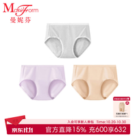 曼妮芬 女中腰加长三角裤 肤色+紫色+花灰 共 3条 L 165/95