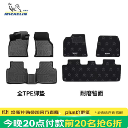 米其林 TPE脚垫【今晚8点前20名抢6折】适用别克至境e7车型，保价双11！