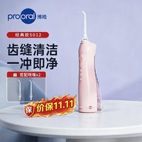 博皓 5012脉冲式电动冲牙器 黛粉 一年质保 配2喷嘴