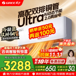 格力 双排铜管新一级能效 变频冷暖 云锦/云佳升级款 空调挂机 1.5匹 舒适风Ultra 高配双排铜管 AI节能2.0