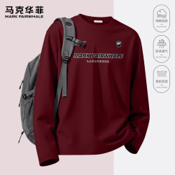 马克华菲 重磅100%纯棉长袖T恤衫男