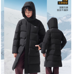 李宁 黑金标 火山岩防泼水 儿童长裤羽绒服外套
