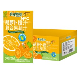真果 每刻鲜榨橙汁100%NFC橙子汁饮料纯果蔬汁125ml*20盒整箱果汁