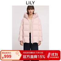 LILY 【三防鹅绒】LILY女士连帽宽松泡芙羽绒服