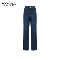 SCOFIELD 女装都市复古休闲牛仔裤皮标设计秋冬