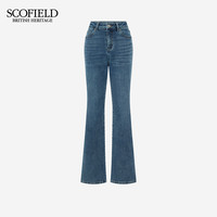 移动端、88VIP：SCOFIELD 女装复古休闲微喇牛仔裤皮标设计秋冬