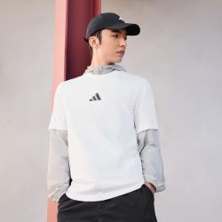 阿迪达斯 舒适百搭纯棉休闲正肩短袖T恤男装adidas阿迪达斯官方轻运动