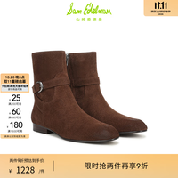 Sam Edelman 山姆爱德曼26秋冬新款美拉德麂皮真皮复古骑士靴MILEY 咖啡色
