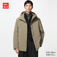 优衣库 486175 高性能复合连帽外套 深米色 4XL