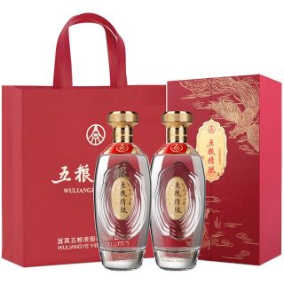 五粮液 五粮精酿 浓香型白酒52度500ml*2瓶礼盒装
