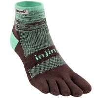 injinji 越野跑袜中筒加厚coolmax户外徒步马拉松保暖脚趾五指袜子 船坞蓝 S（37-40）