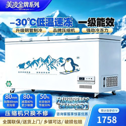 美凌金 冰柜商用冷冻大容量卧式冰柜家商两用冷藏冷冻两用一级能效节能大容量冰箱